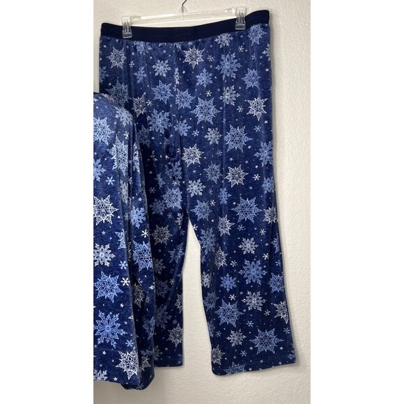 Nautica Women’s Pajama Set Snowflake Blue Soft Stretchy V Neck Sz XL - Picture 8 of 9